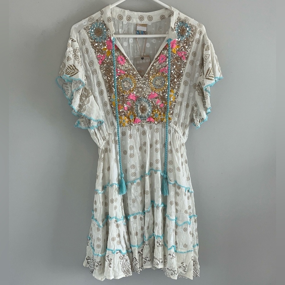 Siya Embroidered Sequin Dress.